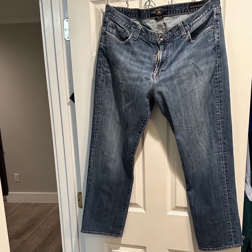 Lucky Brand 38 x 30 Blue Denim Jeans 361 Vintage Straight Leg
